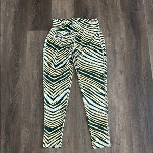 Majestic Zebra Print Leggings - Black, White, Gold